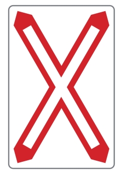 §50/6d Andreaskreuz eingleisig Tafel