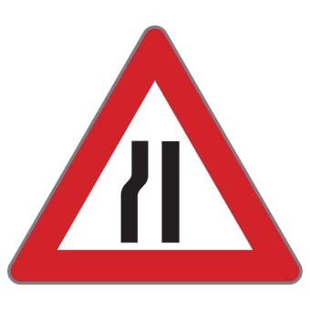 §50/8b Fahrbahnverengung linksseitig (Baustelle)