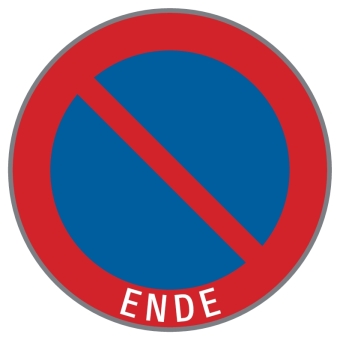 §52/13a Parken verboten mit Aufdruck: Ende