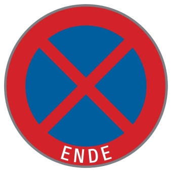 §52/13b Halten und Parken verboten mit Aufdruck: Ende