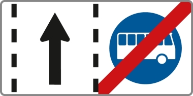 §53/25a Ende eines Fahrstreifens für Omnibusse