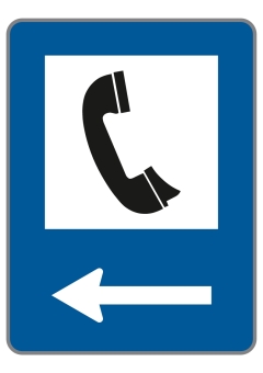 §53/5 Telefon           Pfeil linksweisend