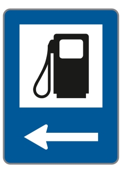 §53/6 Tankstelle        Pfeil linksweisend