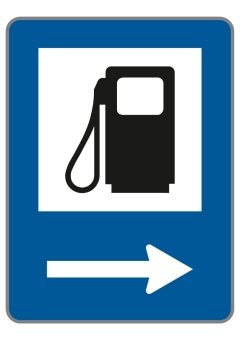 §53/6 Tankstelle        Pfeil rechtsweisend