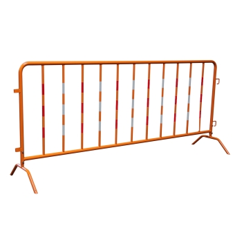Absperrgitter orange beschichtet rot/weiß reflektierende Sprossen