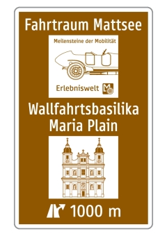 Ankündigungstafel kulturelle Sehenswürdigkeiten