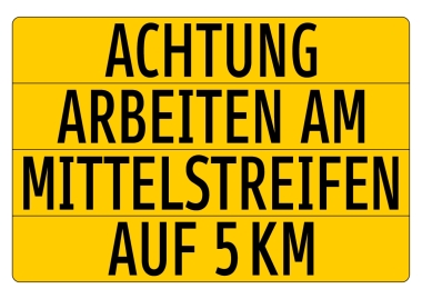 Einschubtafel Umleitung 4-zeilig