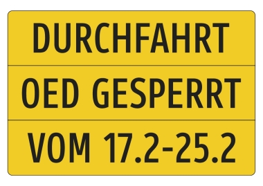 Einschubtafel Umleitung 3-zeilig