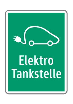 Hinweistafel 'Elektrotankstelle'