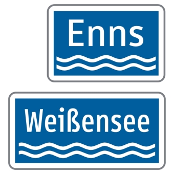 Bezeichnung von Gewässern (einzeilig)