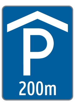 Hinweis auf Parkgarage