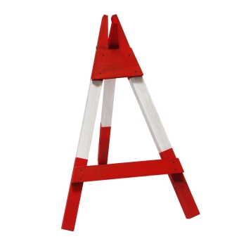 Klappständer rot/weiß aus Holz