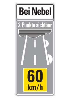 Nebelwarntafel 60 Km/h