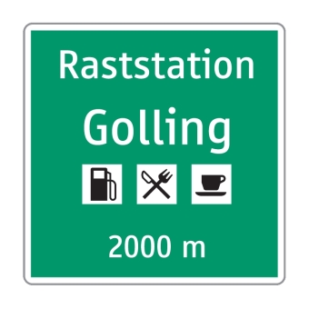 Vorwegweiser Raststation...m grün/weiß
