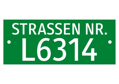 Straßennummer - Tafel grün/weiß, eckig
