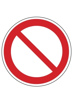 Allgemeines Verbotszeichen (nur in Verbindung mit einem Zusatzzeichen)