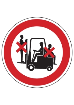 Mitfahren auf Gabelstapler verboten