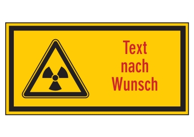 Symbol Radioaktiv (leer) mit Wunschtext