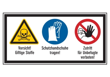 Mehrsymbolschild W016 / M009 / P06