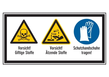 Mehrsymbolschild W016 / W023 / M009