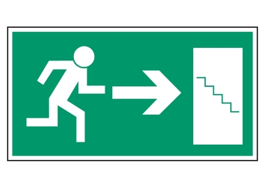 Rettungsweg über Treppe rechts