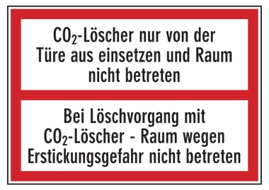 CO2-Löscher nur von der Türe aus einsetzen ...