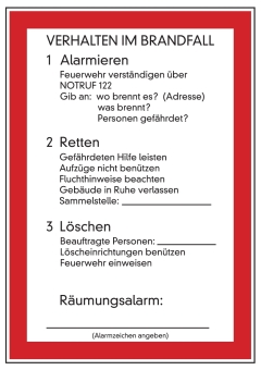 Verhalten im Brandfall  Bild 1