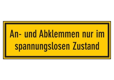 An- und Abklemmen nur im spannungslosen Zustand