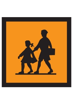 Schulbuswarnschild auf Alu abgekantet