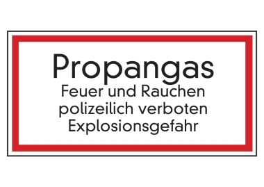 Propangas Feuer u. Rauchen polizeilich verboten