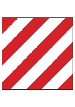 Warnflächen rot/weiß rückstrahlend