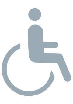 Alu-Piktogramm Symbol Rollstuhlbenutzer A2/C0