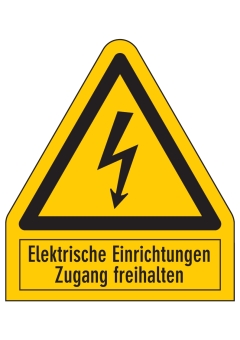 Elektrische Einrichtungen Zugang freihalten