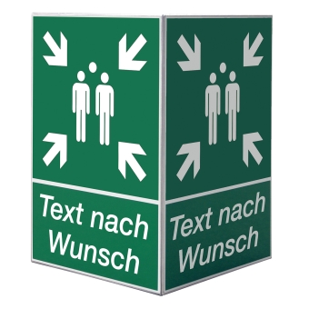 Infowürfel Sammelplatz (leer) mit Wunschtext