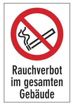 Rauchverbot im gesamten Gebäude