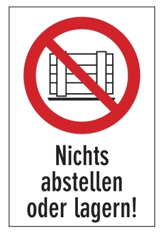 Nichts abstellen oder lagern!
