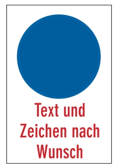Gebots-Kombischild (leer) mit Wunschtext