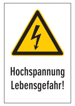 Hochspannung Lebensgefahr.