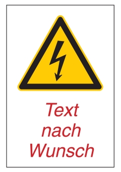 Elektr. Spannung Kombischild (leer) m.Wunschtext