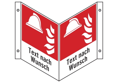 Winkelschild Brandbekämpfung (leer) m.Wunschtext