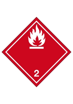 Nr.2.1 Entzündbare Gase rot/weiß