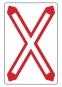 §50/6d Andreaskreuz eingleisig Tafel