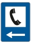 §53/5 Telefon           Pfeil linksweisend