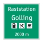 Vorwegweiser Raststation...m grün/weiß