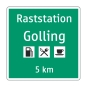 Raststationsankündigung 5km grün/weiß