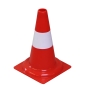 Leitkegel tagesleuchtend rot/orange, einteilig Streifen weiß