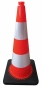 Leitkegel tagesleuchtend rot/orange, zweiteilig Streifen reflektierend