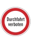 Durchfahrt verboten
