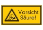 Symbol + Text Vorsicht Säure