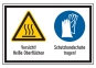 Vorsicht! Heiße Oberflächen/Schutzhandschuhe tragen